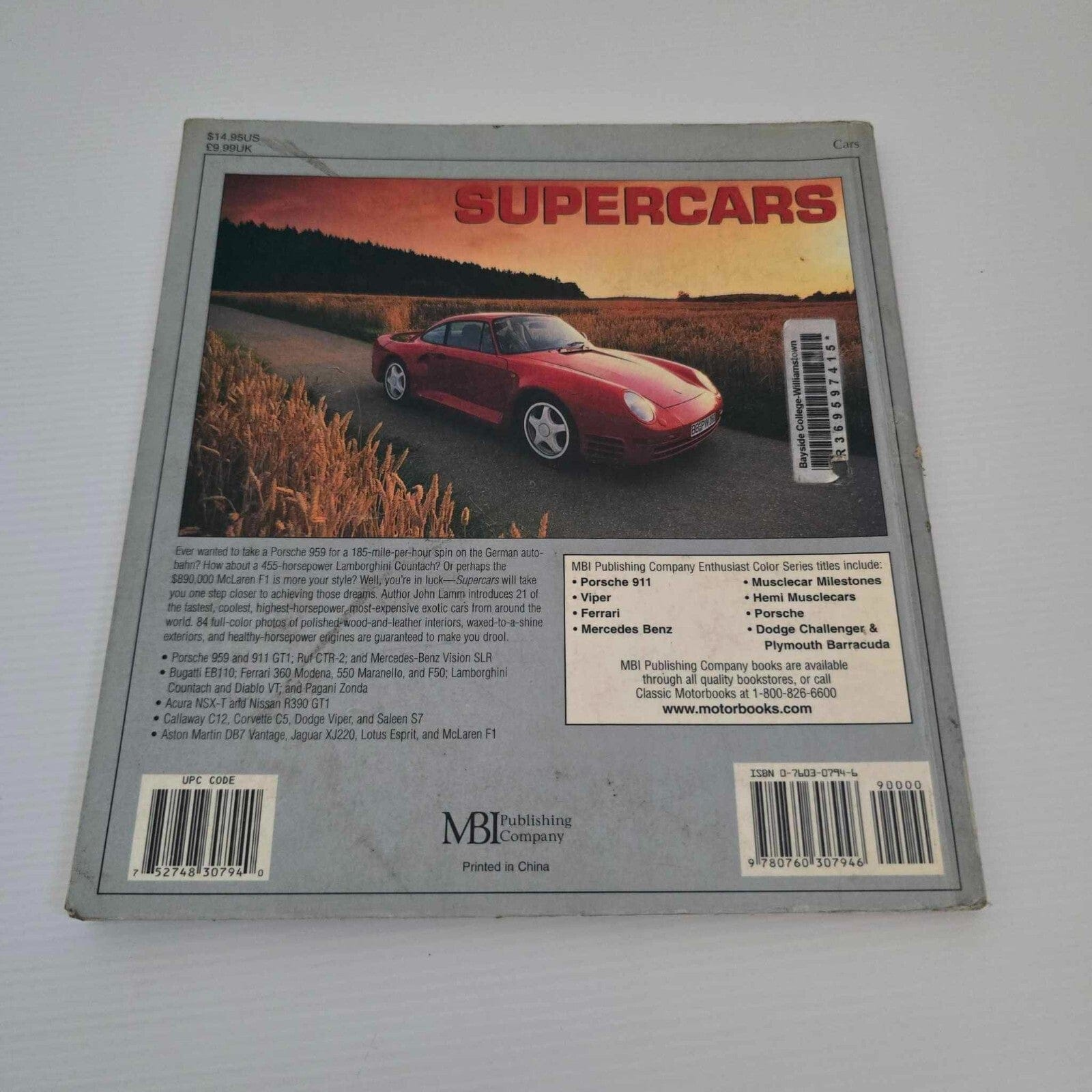 Alona.com.au Enthusiast Color Series: Supercars by John Lam, Paperback 2001 (Library Book)