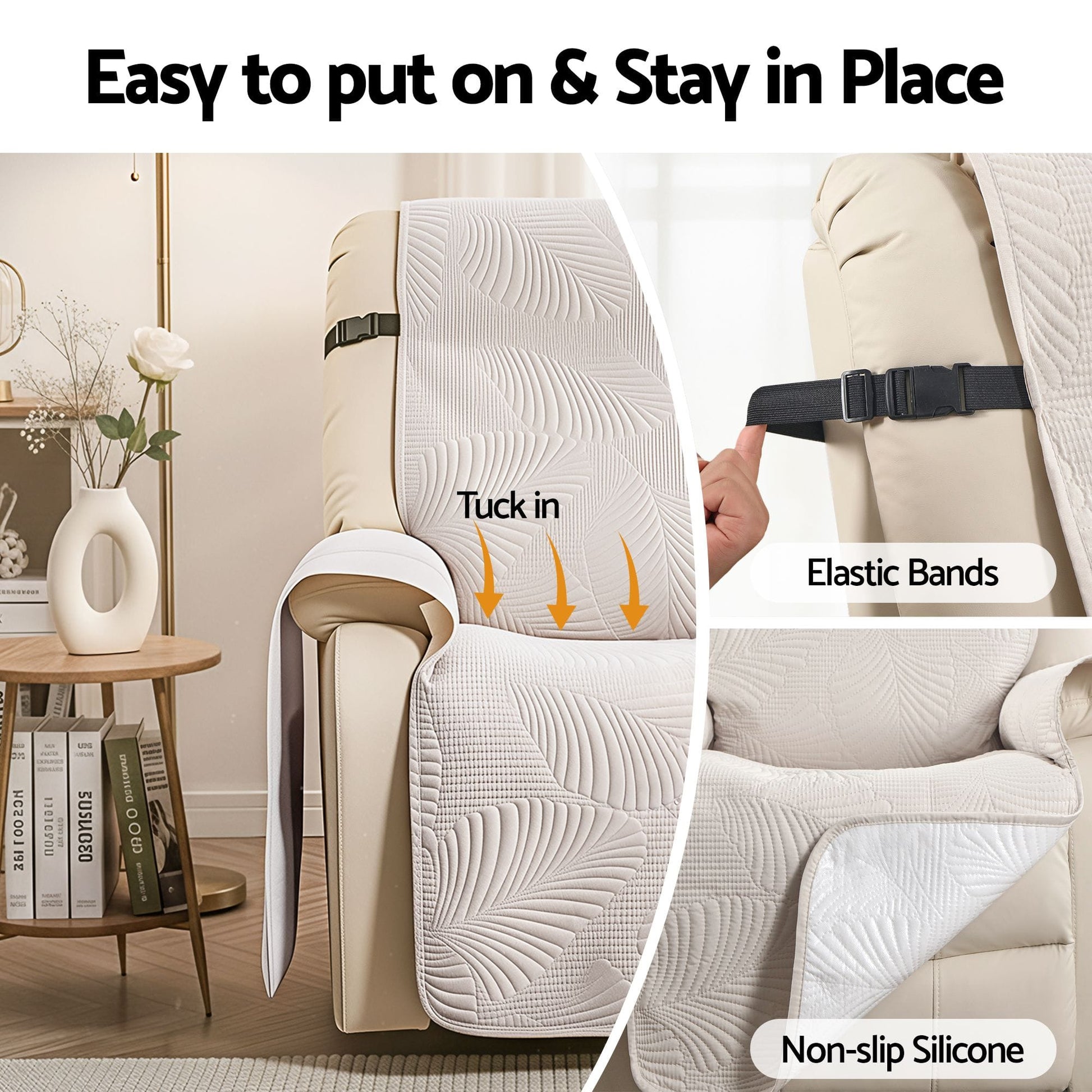 Alona.com.au Furniture > Bar Stools & Chairs > Arm Chairs & Recliners Artiss Quilted Recliner Chair Covers 100% Waterproof Recliner Slipcovers