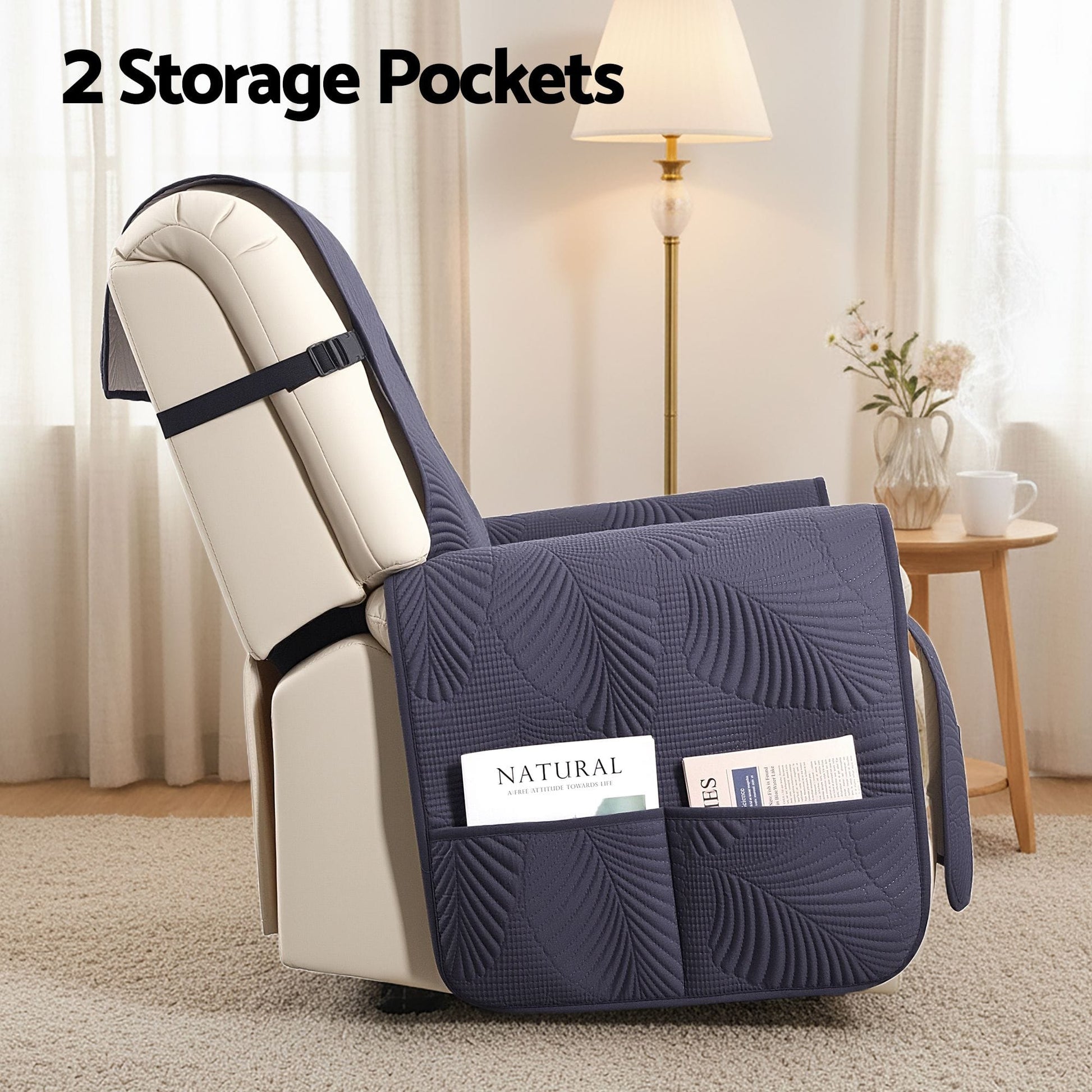 Alona.com.au Furniture > Bar Stools & Chairs > Arm Chairs & Recliners Artiss Quilted Recliner Chair Covers 100% Waterproof Recliner Slipcovers Grey