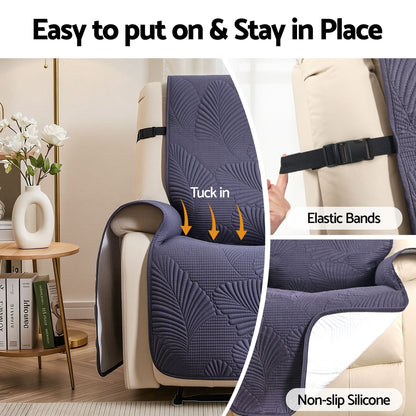 Alona.com.au Furniture > Bar Stools & Chairs > Arm Chairs & Recliners Artiss Quilted Recliner Chair Covers 100% Waterproof Recliner Slipcovers Grey