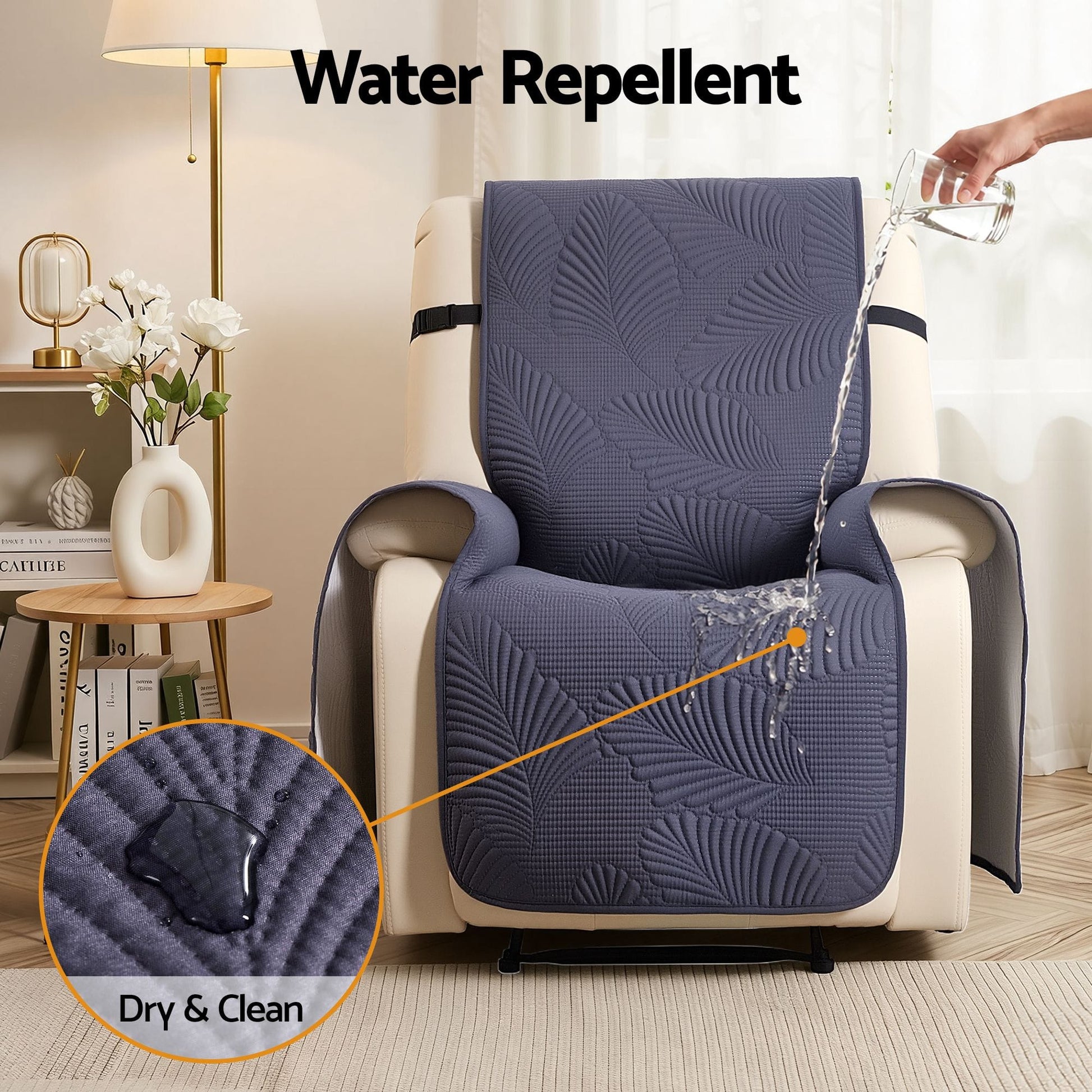 Alona.com.au Furniture > Bar Stools & Chairs > Arm Chairs & Recliners Artiss Quilted Recliner Chair Covers 100% Waterproof Recliner Slipcovers Grey