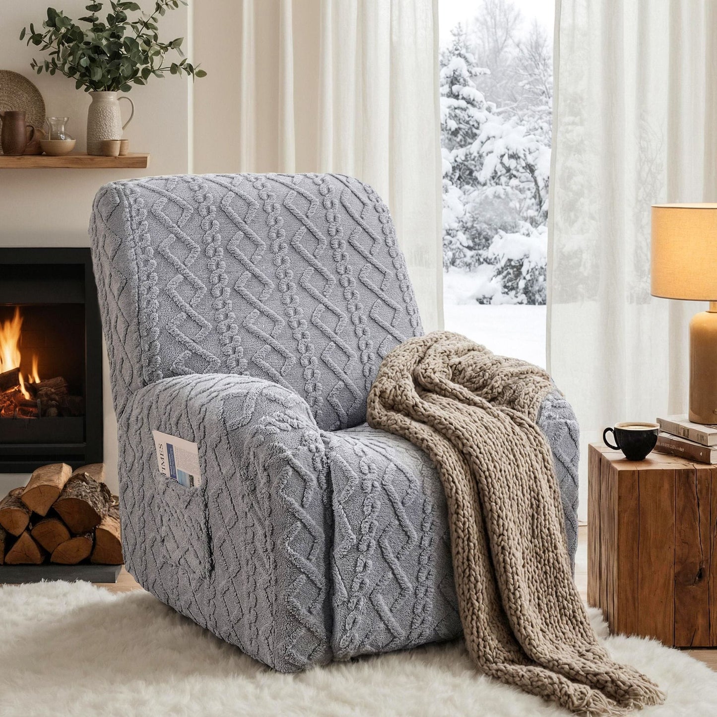 Alona.com.au Furniture > Bar Stools & Chairs > Arm Chairs & Recliners Artiss Recliner Chair Covers with Storage Side Pockets Grey