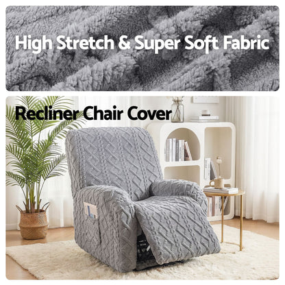Alona.com.au Furniture > Bar Stools & Chairs > Arm Chairs & Recliners Artiss Recliner Chair Covers with Storage Side Pockets Grey