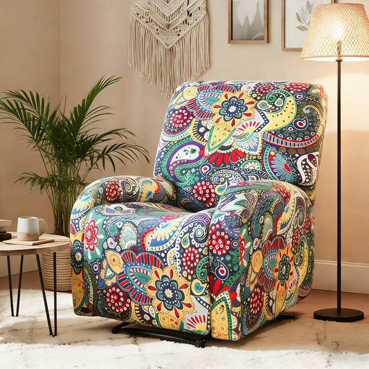 Alona.com.au Furniture > Bar Stools & Chairs > Arm Chairs & Recliners Artiss Stretch Kids Recliner Cover 4-Pieces Recliner Chair Slipcovers Printed Polyester