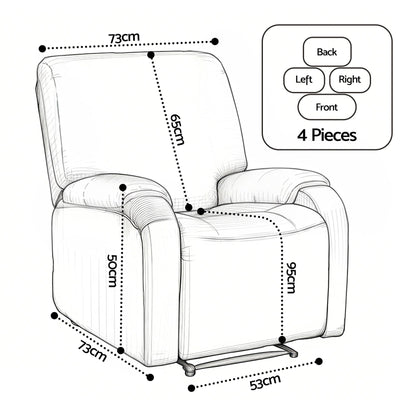 Alona.com.au Furniture > Bar Stools & Chairs > Arm Chairs & Recliners Artiss Stretch Kids Recliner Cover 4-Pieces Recliner Chair Slipcovers Printed Polyester