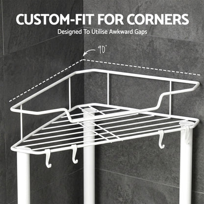 Alona.com.au Furniture > Bathroom > Bathroom Cabinets, Cupboards & Storage Artiss 4 Tier Floor Standing Corner Shower Caddy Bathroom Organizer White