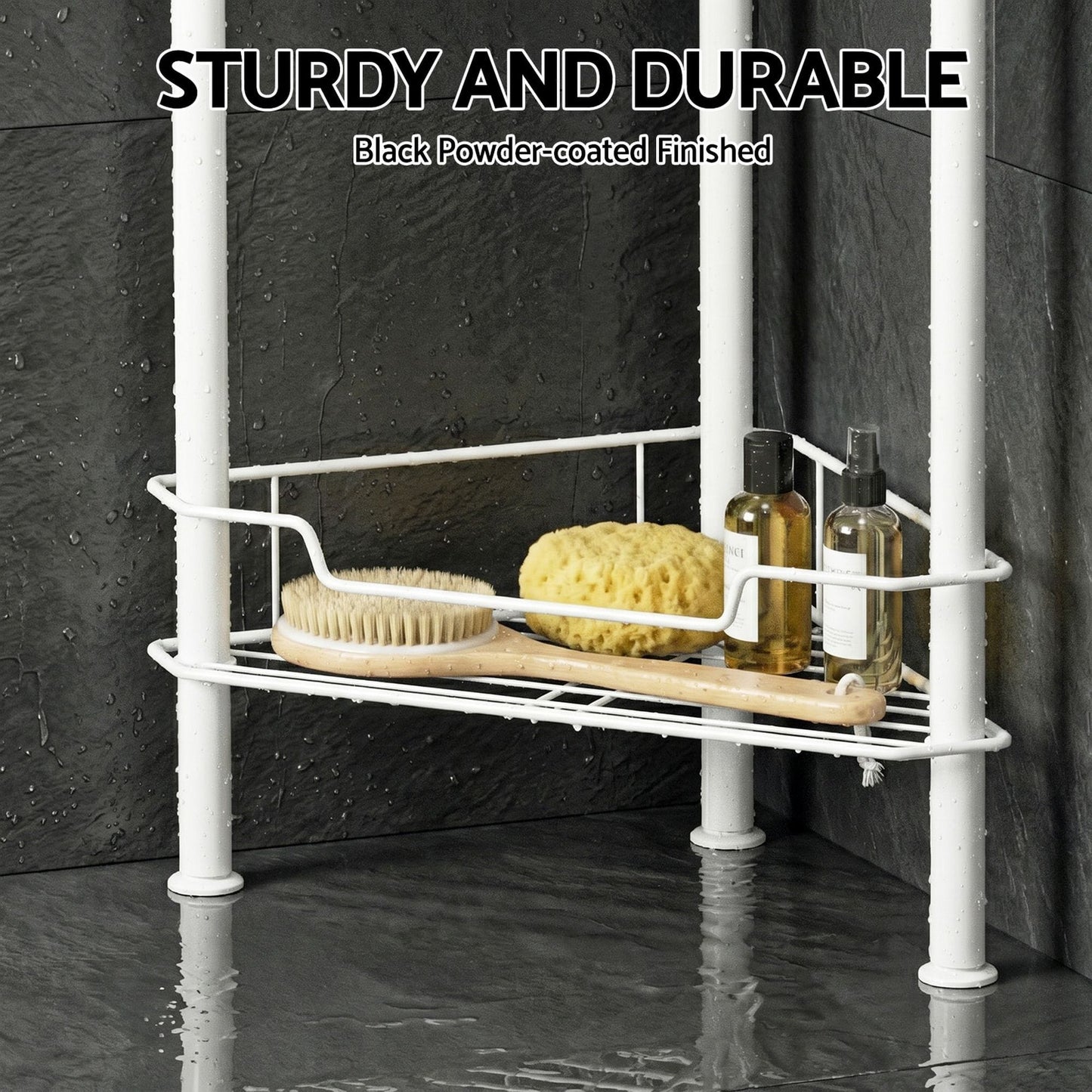 Alona.com.au Furniture > Bathroom > Bathroom Cabinets, Cupboards & Storage Artiss 4 Tier Floor Standing Corner Shower Caddy Bathroom Organizer White