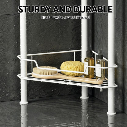 Alona.com.au Furniture > Bathroom > Bathroom Cabinets, Cupboards & Storage Artiss 4 Tier Floor Standing Corner Shower Caddy Bathroom Organizer White