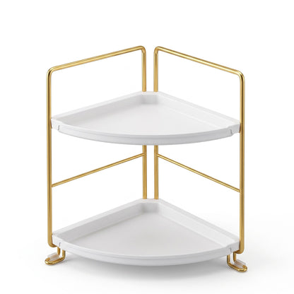 Alona.com.au Furniture > Bathroom > Bathroom Cabinets, Cupboards & Storage Artiss Bathroom Corner Shelf Countertop Organiser Vanity Storage Rack White Gold