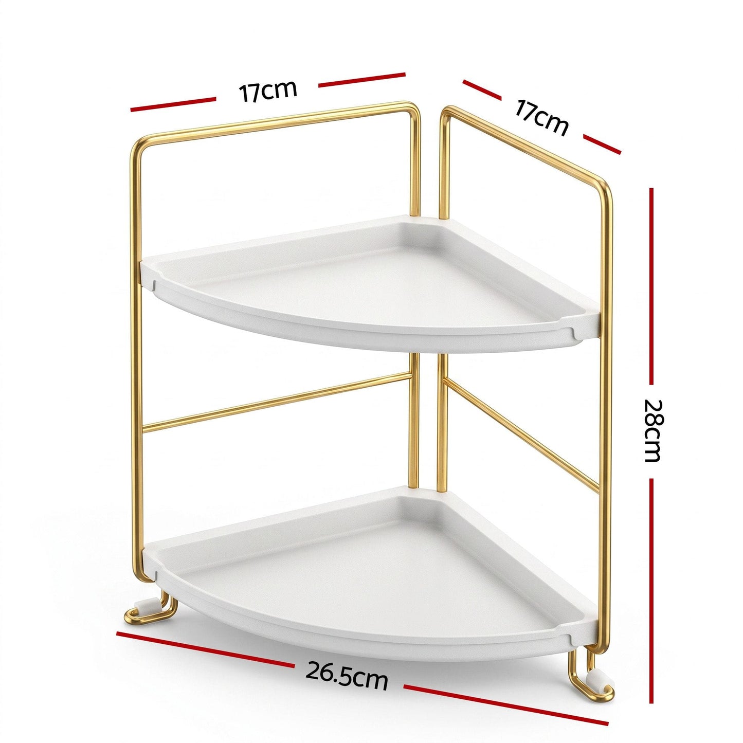 Alona.com.au Furniture > Bathroom > Bathroom Cabinets, Cupboards & Storage Artiss Bathroom Corner Shelf Countertop Organiser Vanity Storage Rack White Gold
