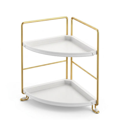 Alona.com.au Furniture > Bathroom > Bathroom Cabinets, Cupboards & Storage Artiss Bathroom Corner Shelf Countertop Organiser Vanity Storage Rack White Gold