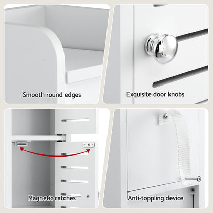 Alona.com.au Furniture > Bathroom > Bathroom Cabinets, Cupboards & Storage Artiss Bathroom Storage Cabinet 3-Tier Slim Toilet Paper Holder Organizer White