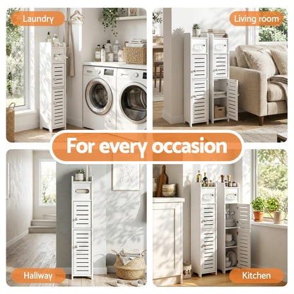 Alona.com.au Furniture > Bathroom > Bathroom Cabinets, Cupboards & Storage Artiss Bathroom Storage Cabinet 3-Tier Slim Toilet Paper Holder Organizer White