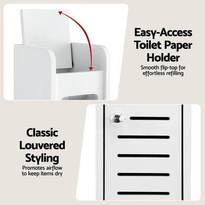 Alona.com.au Furniture > Bathroom > Bathroom Cabinets, Cupboards & Storage Artiss Bathroom Storage Cabinet 3-Tier Slim Toilet Paper Holder Organizer White