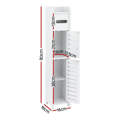 Alona.com.au Furniture > Bathroom > Bathroom Cabinets, Cupboards & Storage Artiss Bathroom Storage Cabinet 3-Tier Slim Toilet Paper Holder Organizer White