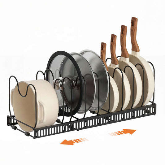 Alona.com.au Furniture > Bathroom > Bathroom Cabinets, Cupboards & Storage Artiss Expandable Pots and Pans Organizer Rack Cookware Holder Kitchen Cabinet Rack