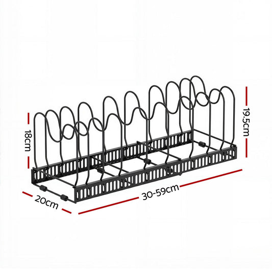 Alona.com.au Furniture > Bathroom > Bathroom Cabinets, Cupboards & Storage Artiss Expandable Pots and Pans Organizer Rack Cookware Holder Kitchen Cabinet Rack