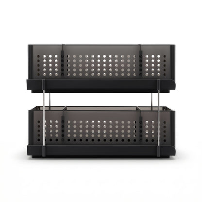 Alona.com.au Furniture > Bathroom > Bathroom Cabinets, Cupboards & Storage Artiss Under Sink Organizer 2 Tier Pull Out Drawer with Removable Baskets & Divider