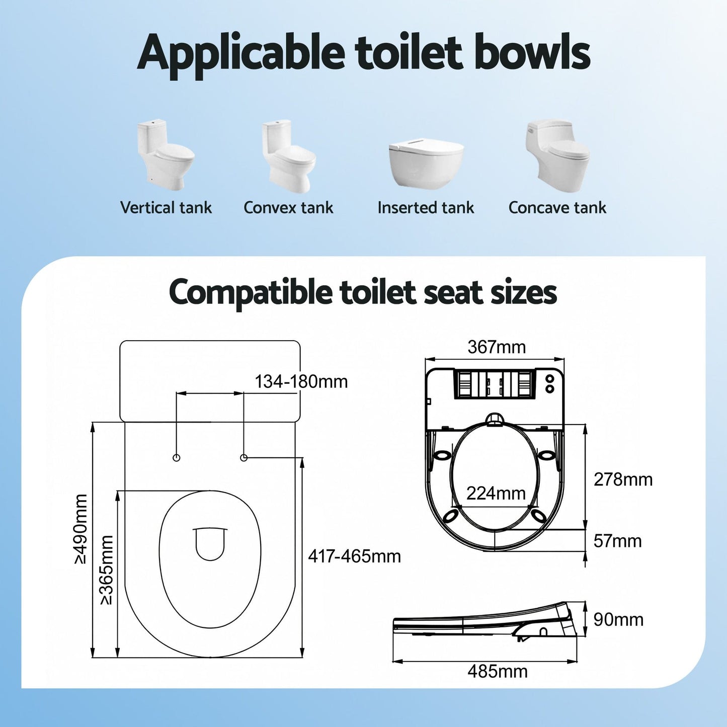 Alona.com.au Furniture > Bathroom > Bidets Cefito Non Electric Bidet Toilet Seat D-Shape Dual Nozzle Soft Close WaterMark DIY