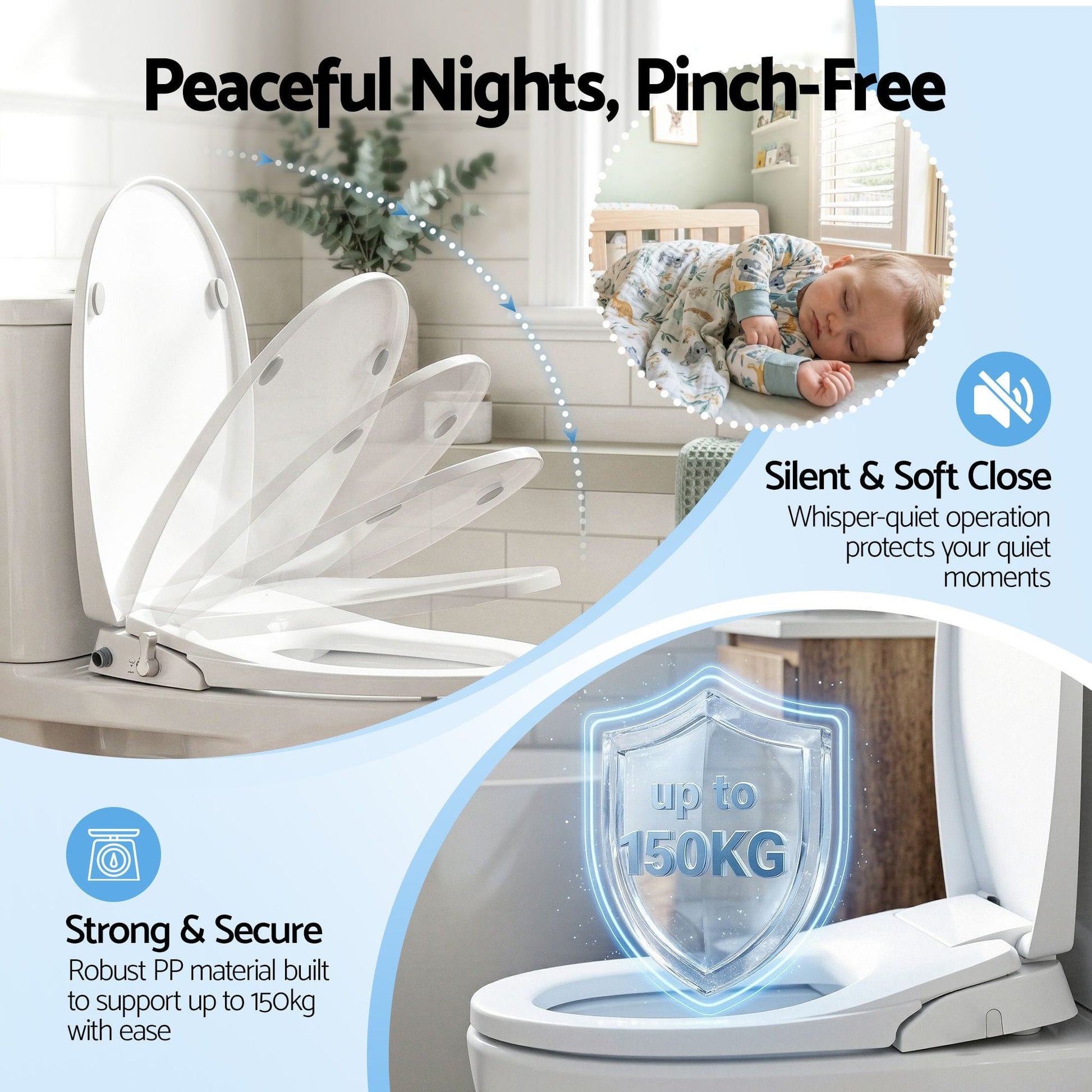Alona.com.au Furniture > Bathroom > Bidets Cefito Non Electric Bidet Toilet Seat O-Shape Dual Nozzle Soft Close WaterMark DIY