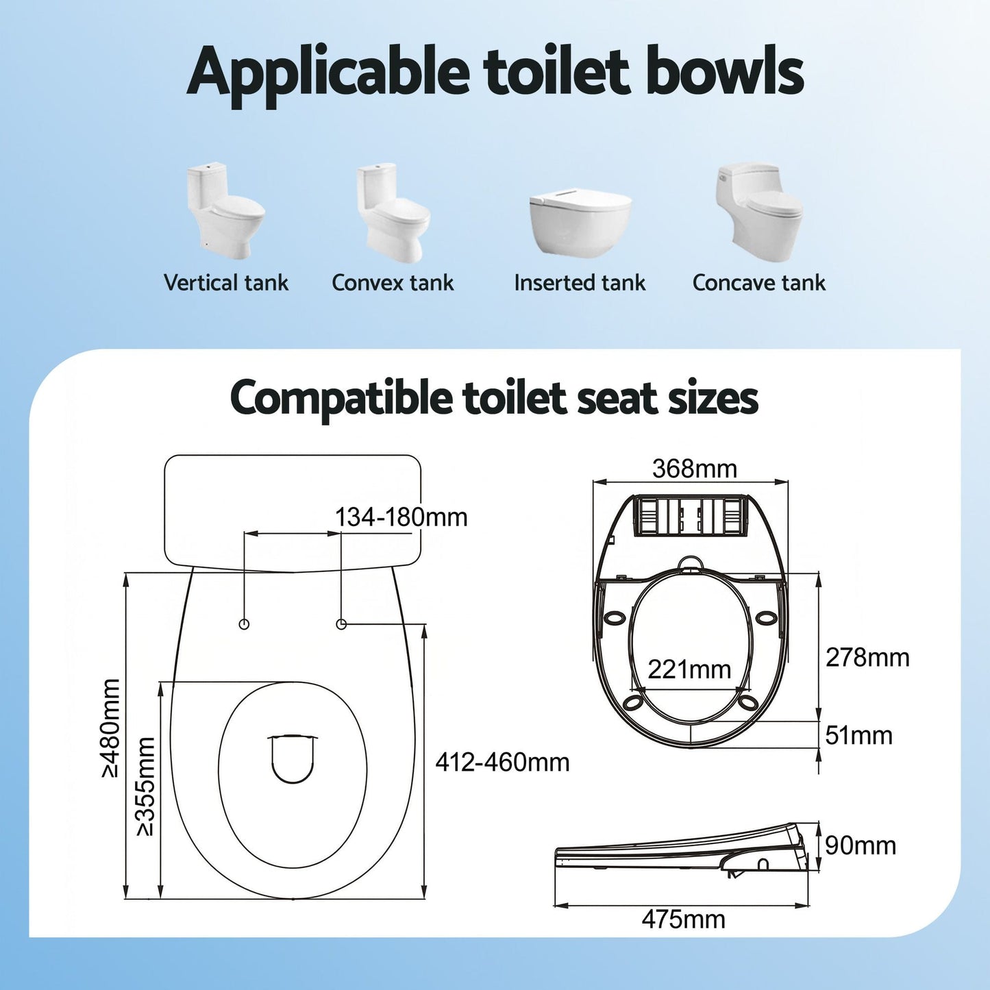 Alona.com.au Furniture > Bathroom > Bidets Cefito Non Electric Bidet Toilet Seat O-Shape Dual Nozzle Soft Close WaterMark DIY