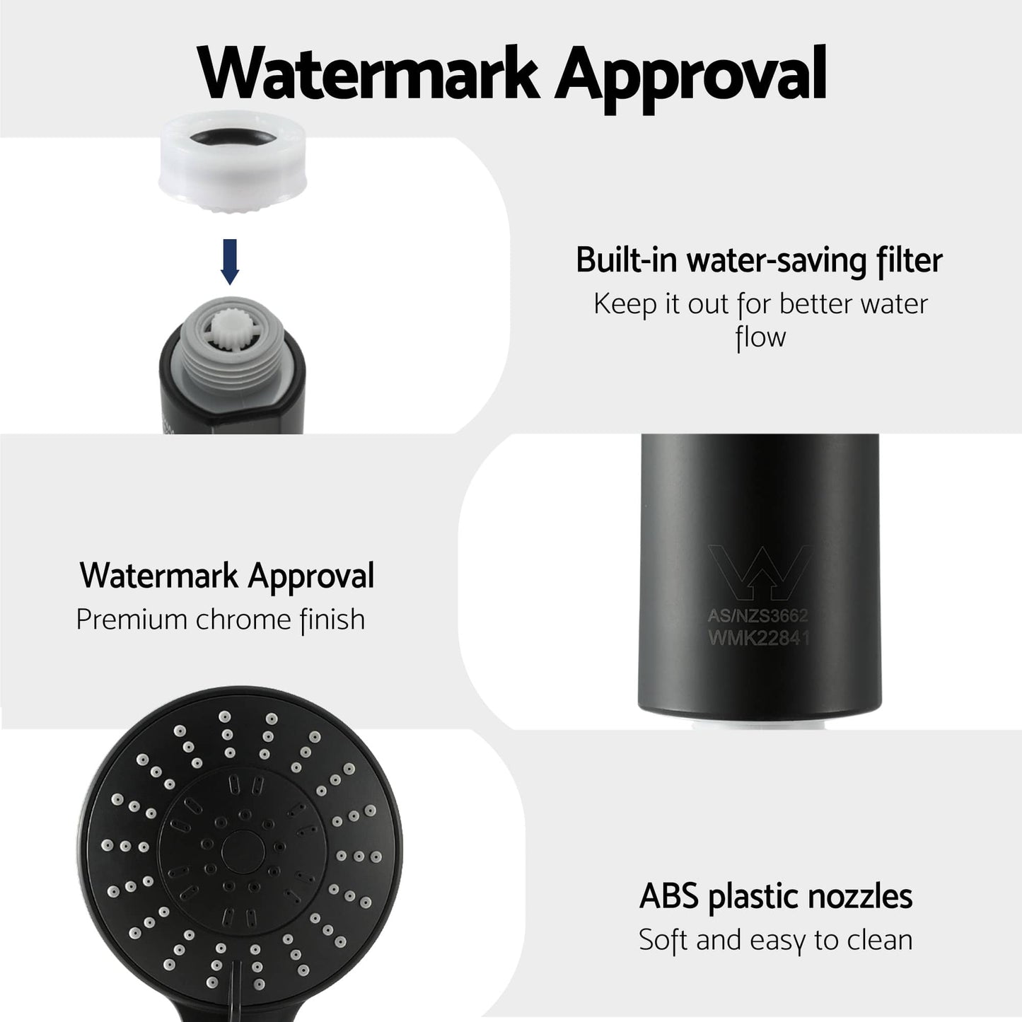Alona.com.au Furniture > Bathroom > Shower Heads & Screens Cefito 4.5" Handheld Shower Head Round with Wall Bathroom Mixer
