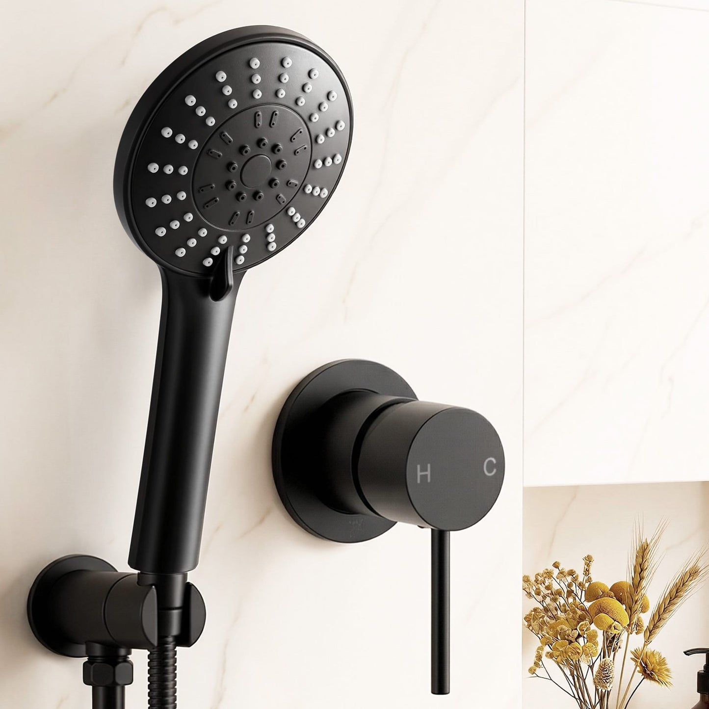 Alona.com.au Furniture > Bathroom > Shower Heads & Screens Cefito 4.5" Handheld Shower Head Round with Wall Bathroom Mixer