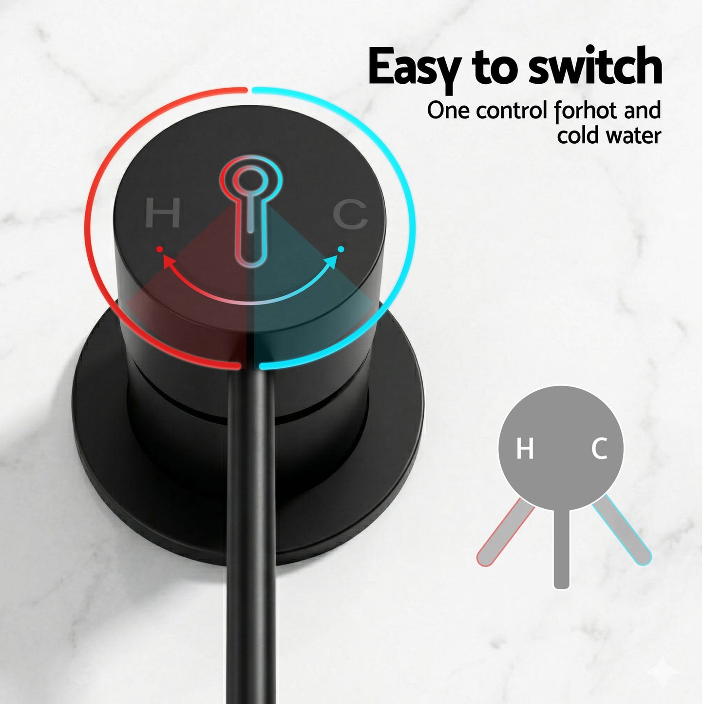 Alona.com.au Furniture > Bathroom > Shower Heads & Screens Cefito 4.5" Handheld Shower Head Round with Wall Bathroom Mixer