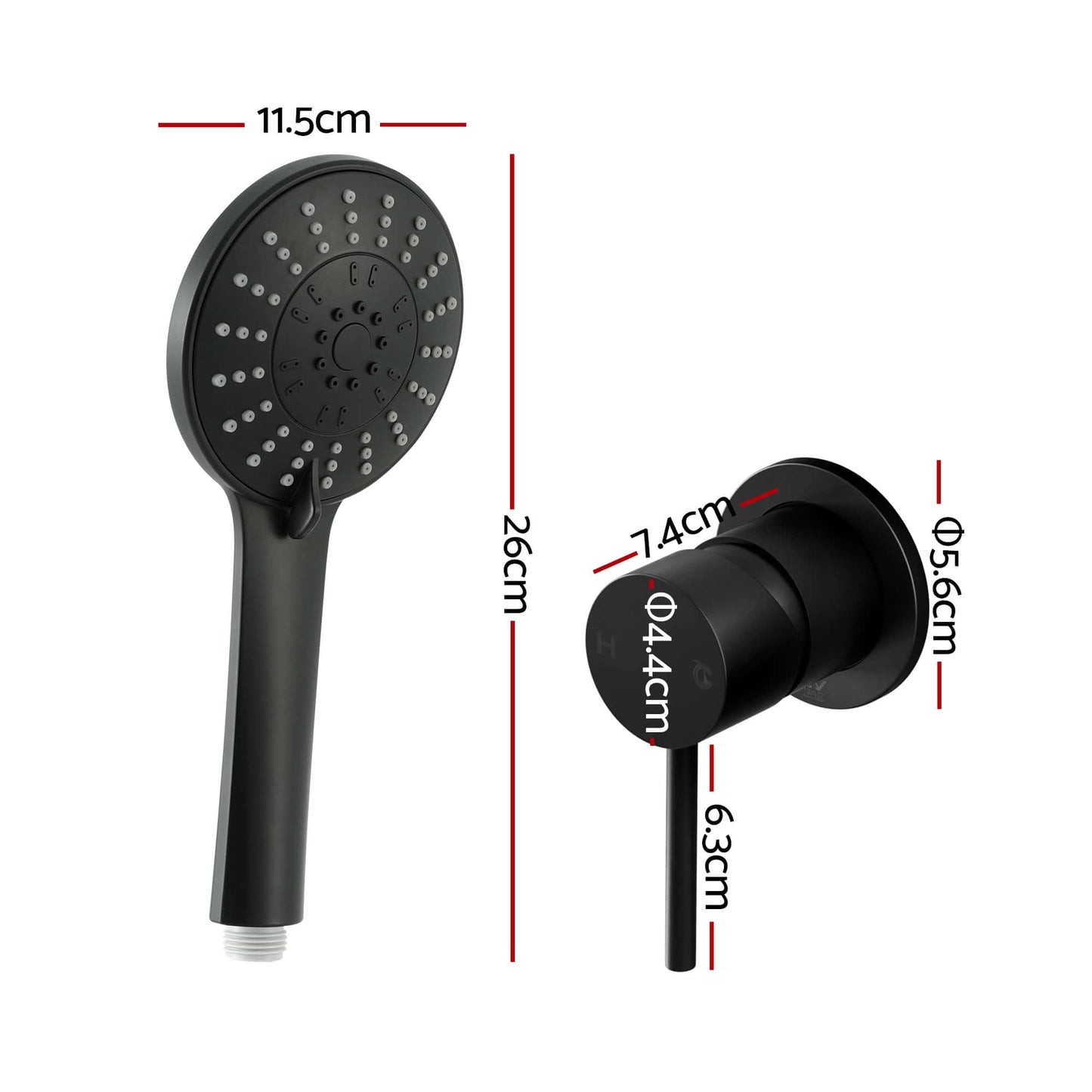 Alona.com.au Furniture > Bathroom > Shower Heads & Screens Cefito 4.5" Handheld Shower Head Round with Wall Bathroom Mixer