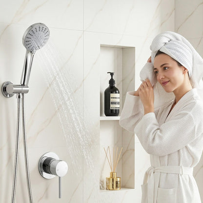 Alona.com.au Furniture > Bathroom > Shower Heads & Screens Cefito 4.5" Handheld Shower Head Round with Wall Bathroom Mixer Silver