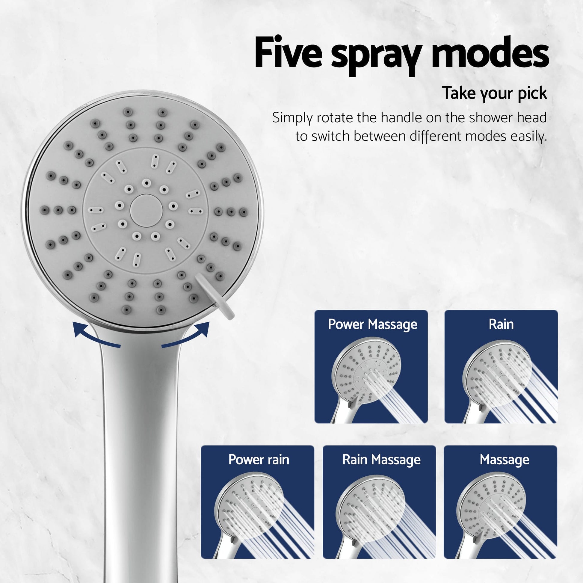 Alona.com.au Furniture > Bathroom > Shower Heads & Screens Cefito 4.5" Handheld Shower Head Round with Wall Bathroom Mixer Silver