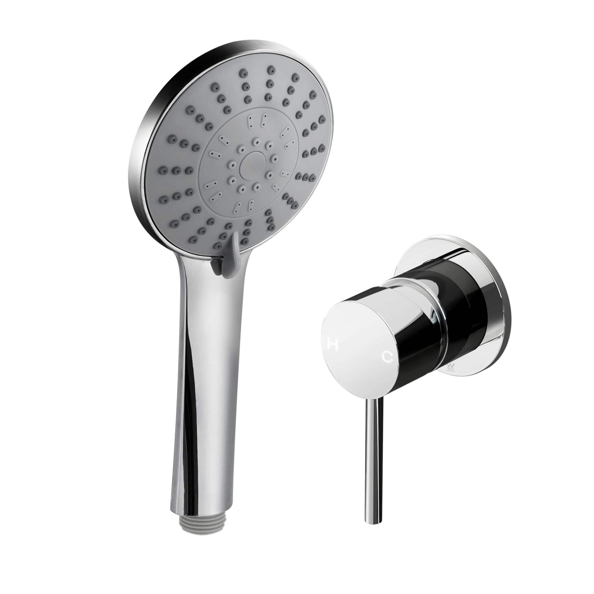 Alona.com.au Furniture > Bathroom > Shower Heads & Screens Cefito 4.5" Handheld Shower Head Round with Wall Bathroom Mixer Silver