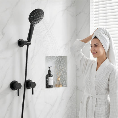 Alona.com.au Furniture > Bathroom > Shower Heads & Screens Cefito 4.5" Handheld Shower Head Round with Wall Twin Swivel Bathroom Tap