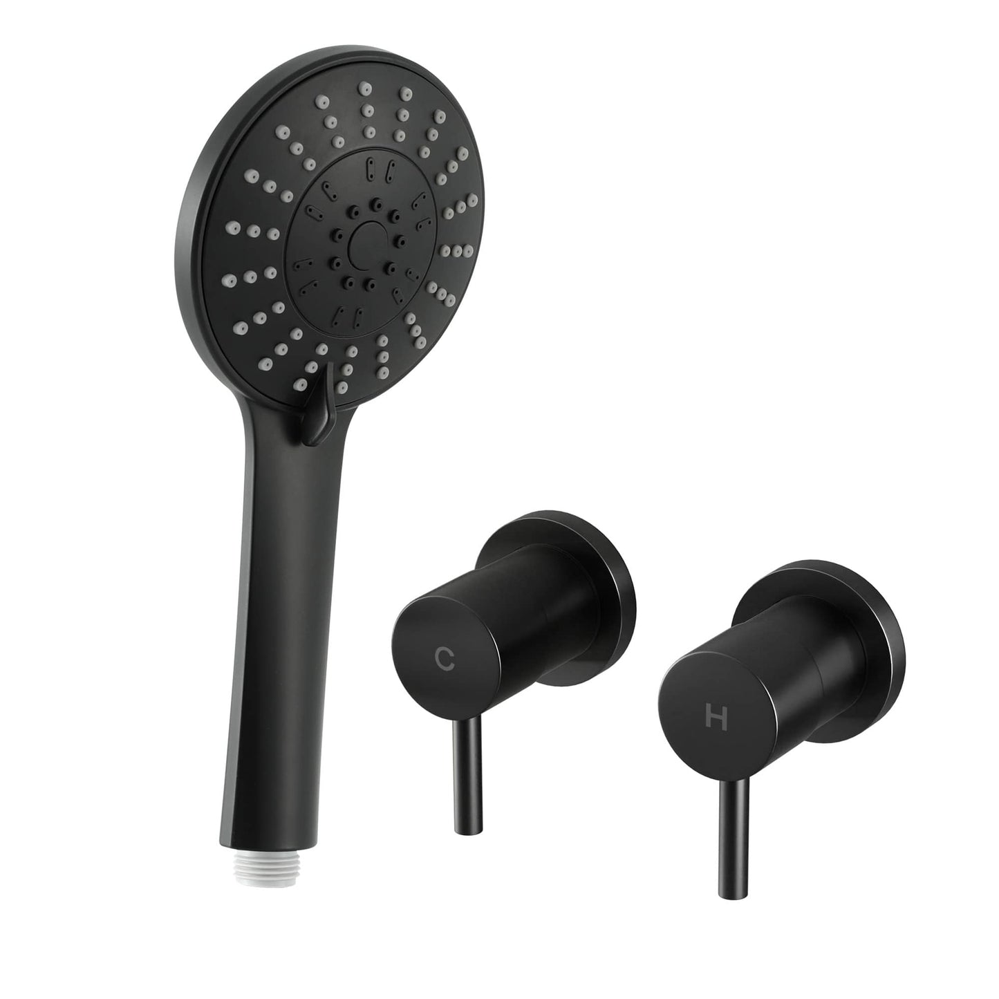 Alona.com.au Furniture > Bathroom > Shower Heads & Screens Cefito 4.5" Handheld Shower Head Round with Wall Twin Swivel Bathroom Tap