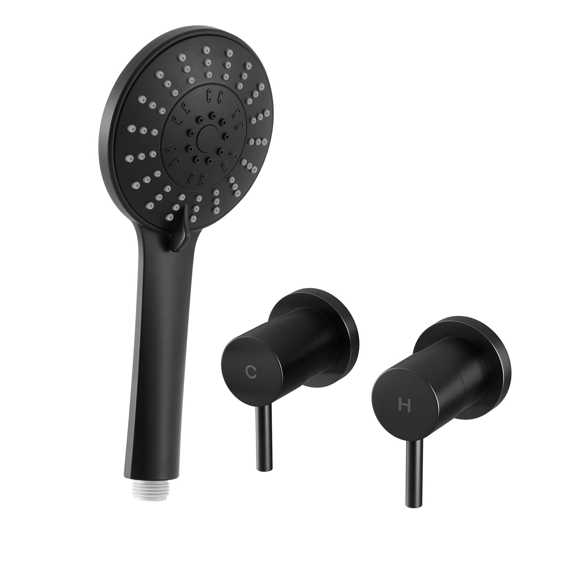 Alona.com.au Furniture > Bathroom > Shower Heads & Screens Cefito 4.5" Handheld Shower Head Round with Wall Twin Swivel Bathroom Tap
