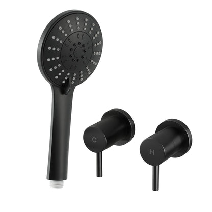 Alona.com.au Furniture > Bathroom > Shower Heads & Screens Cefito 4.5" Handheld Shower Head Round with Wall Twin Swivel Bathroom Tap