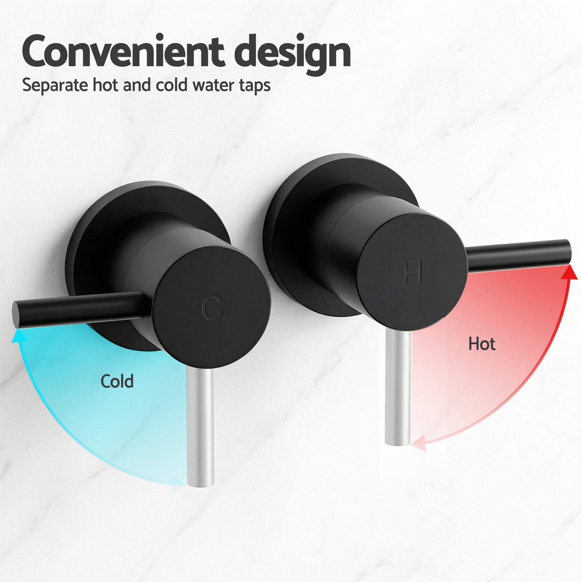 Alona.com.au Furniture > Bathroom > Shower Heads & Screens Cefito 4.5" Handheld Shower Head Round with Wall Twin Swivel Bathroom Tap