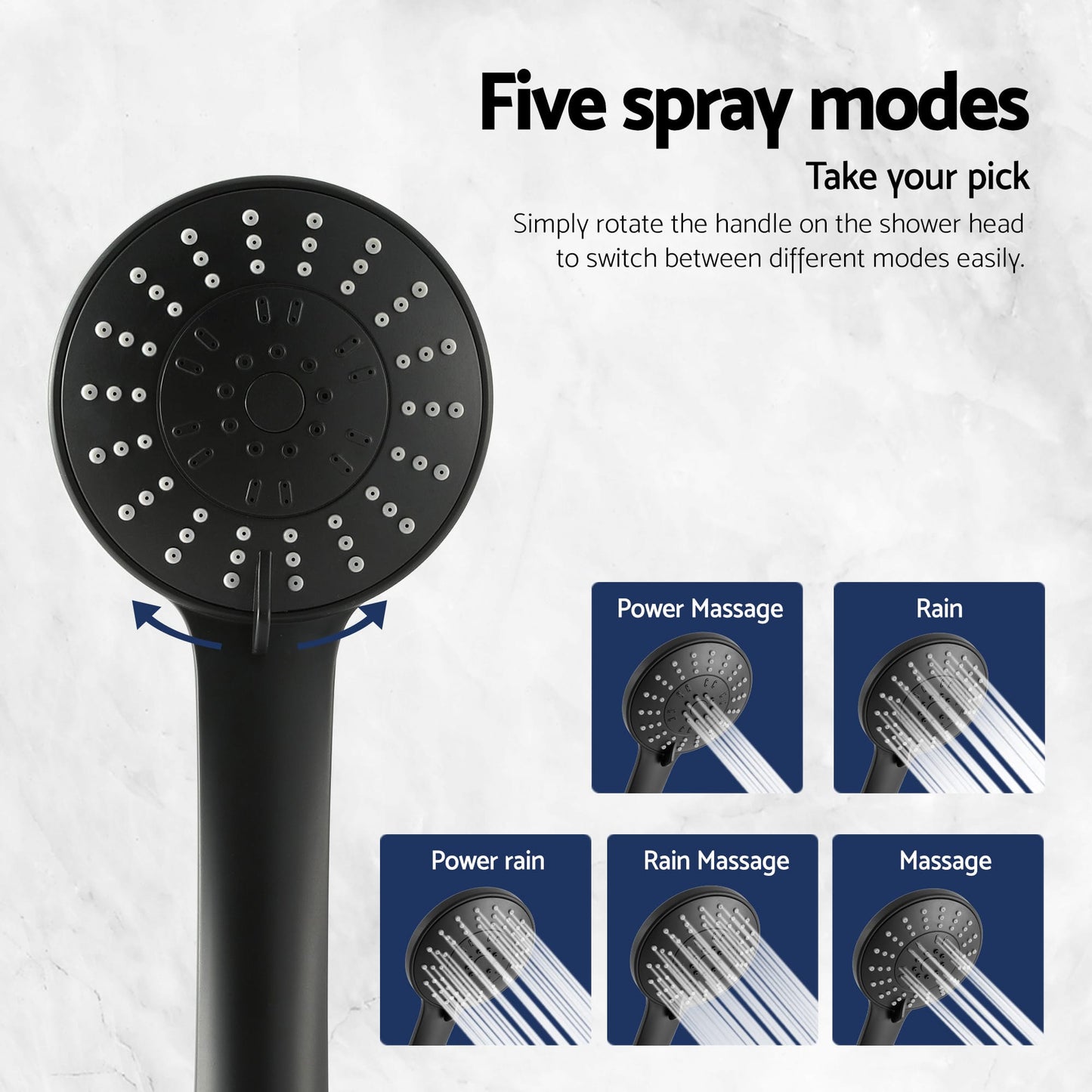 Alona.com.au Furniture > Bathroom > Shower Heads & Screens Cefito 4.5" Handheld Shower Head Round with Wall Twin Swivel Bathroom Tap