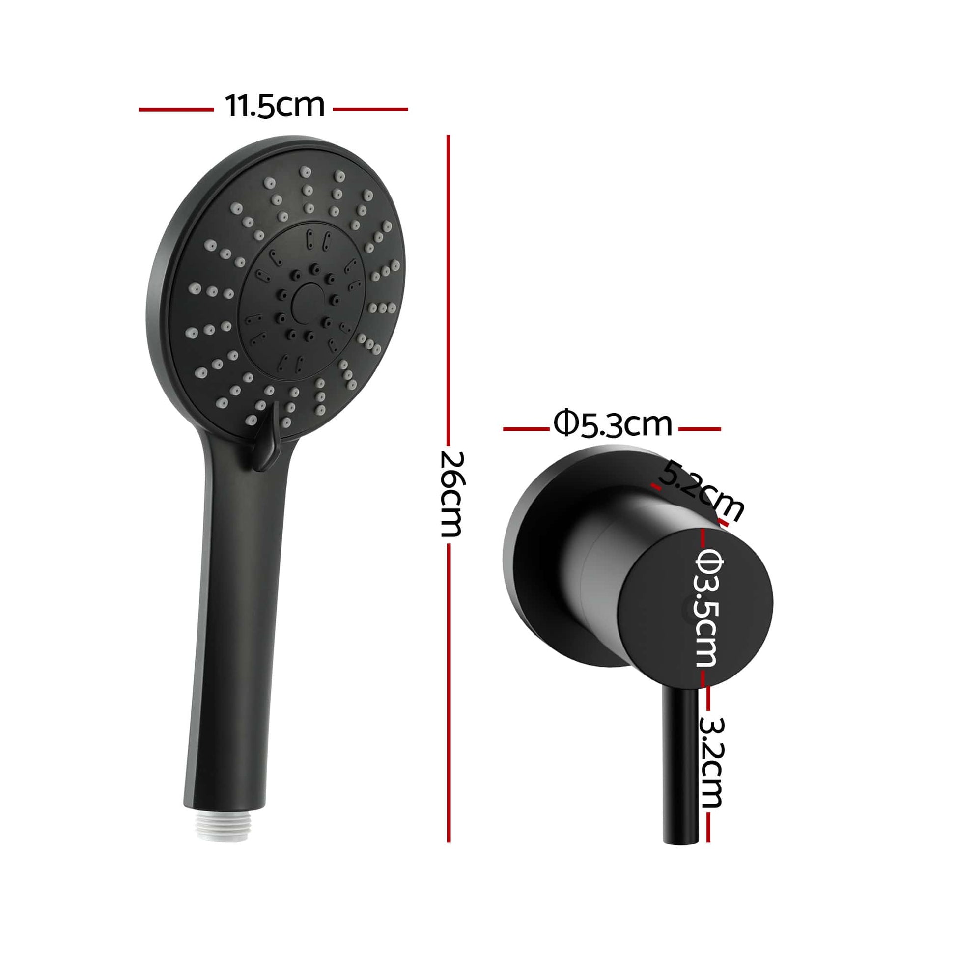 Alona.com.au Furniture > Bathroom > Shower Heads & Screens Cefito 4.5" Handheld Shower Head Round with Wall Twin Swivel Bathroom Tap