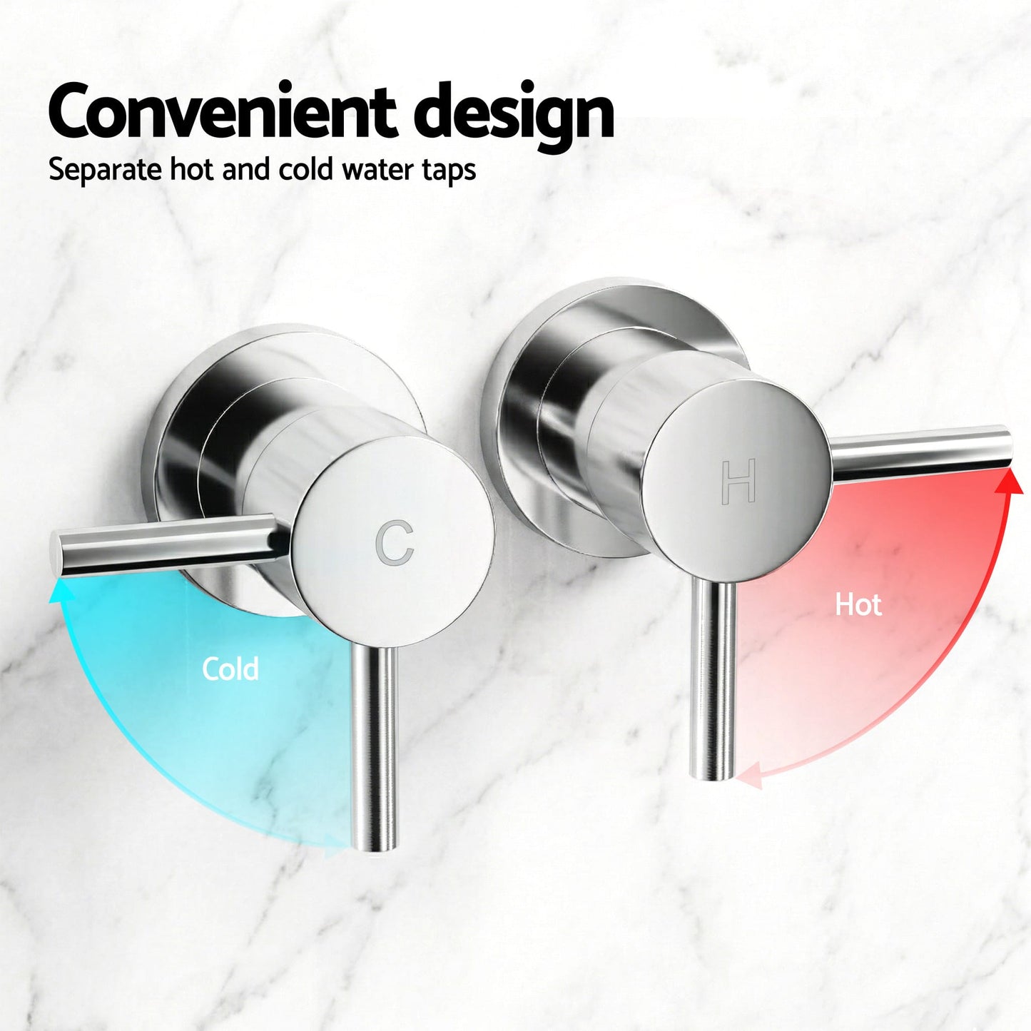 Alona.com.au Furniture > Bathroom > Shower Heads & Screens Cefito 4.5" Handheld Shower Head Round with Wall Twin Swivel Bathroom Tap Silver
