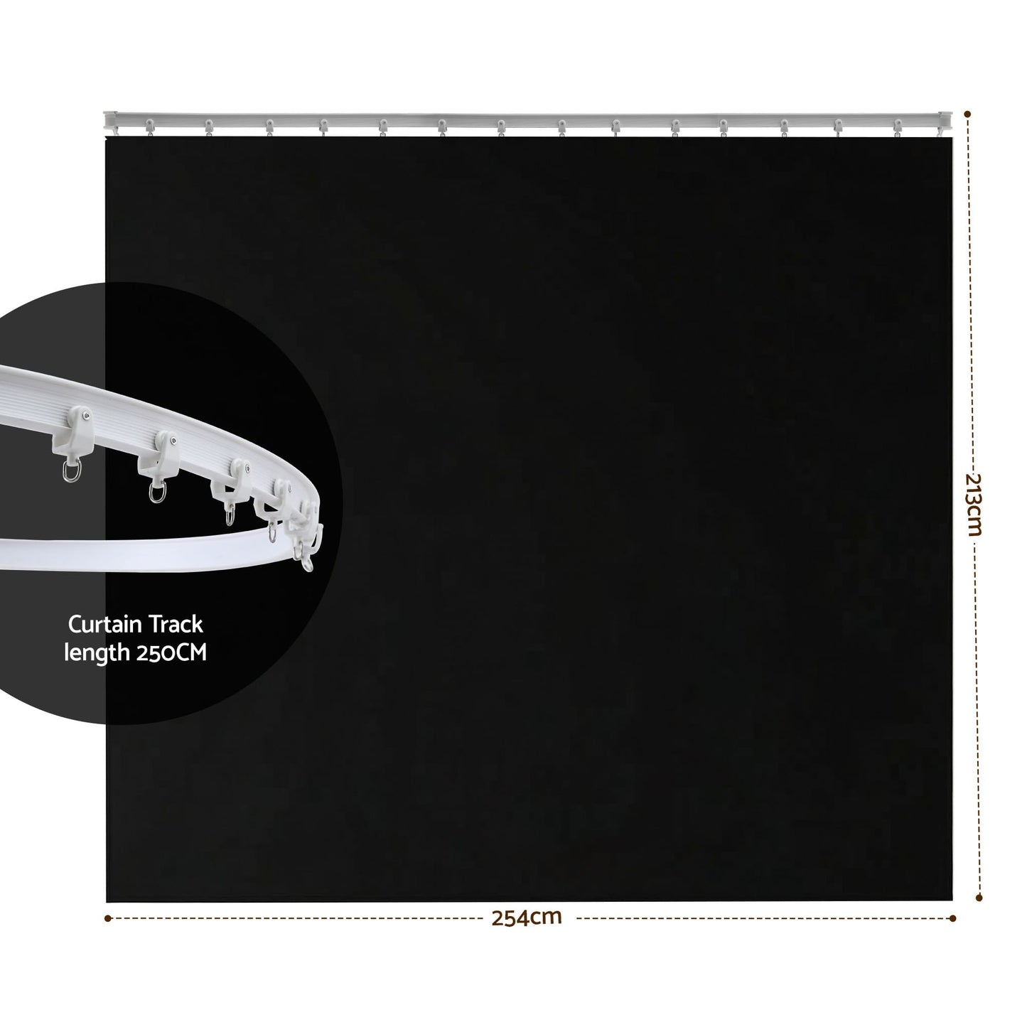 Alona.com.au Furniture > Bedroom > Room Dividers Artiss Room Divider Curtain Ceiling Mounted Track Sets Flexible Black