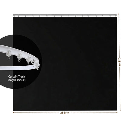 Alona.com.au Furniture > Bedroom > Room Dividers Artiss Room Divider Curtain Ceiling Mounted Track Sets Flexible Black