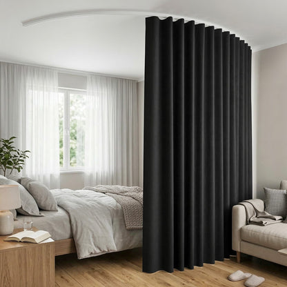 Alona.com.au Furniture > Bedroom > Room Dividers Artiss Room Divider Curtain Ceiling Mounted Track Sets Flexible Black