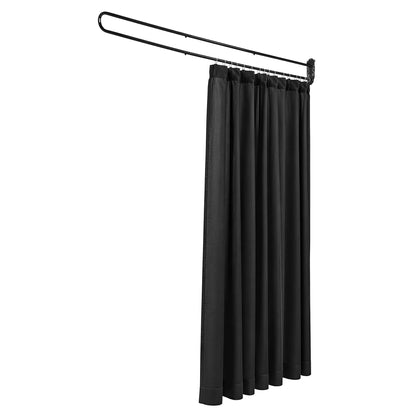 Alona.com.au Furniture > Bedroom > Room Dividers Artiss Room Divider Wall Mounted Hanging Curtain Partition Screen Black 200x220cm