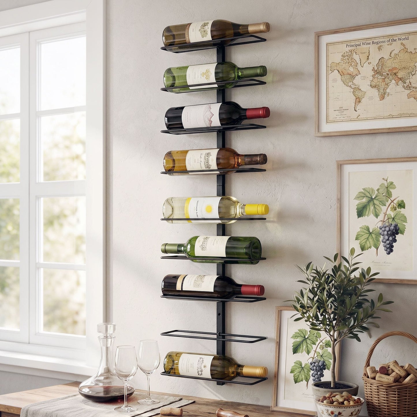 Alona.com.au Furniture > Dining > Wine Racks Artiss Wall Mounted Wine Rack 9 Bottles Display Storage Organizer Metal Black