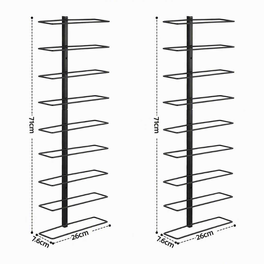 Alona.com.au Furniture > Dining > Wine Racks Artiss Wall Mounted Wine Rack Holder Black Metal - Set of 2 (18-Bottle Capacity)