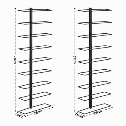 Alona.com.au Furniture > Dining > Wine Racks Artiss Wall Mounted Wine Rack Holder Black Metal - Set of 2 (18-Bottle Capacity)