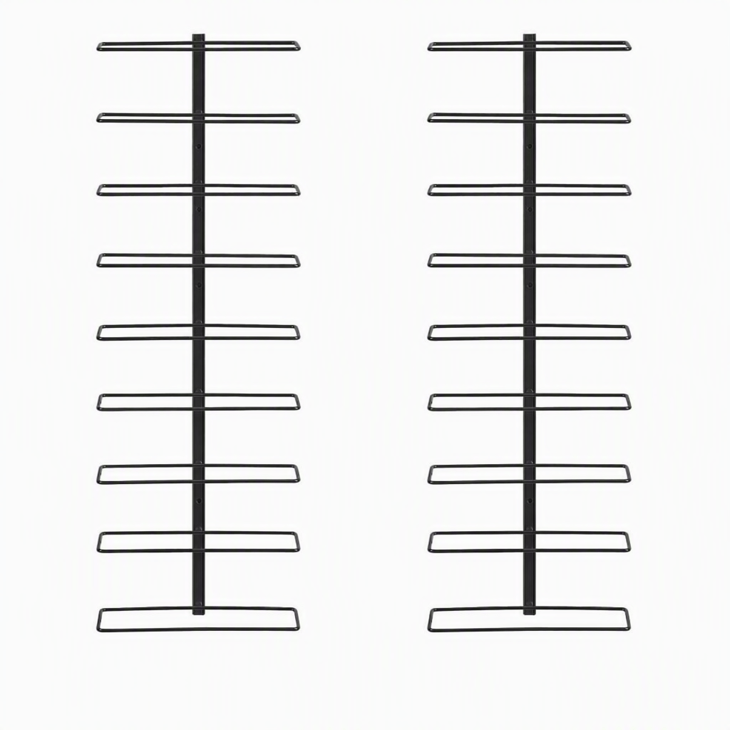 Alona.com.au Furniture > Dining > Wine Racks Artiss Wall Mounted Wine Rack Holder Black Metal - Set of 2 (18-Bottle Capacity)