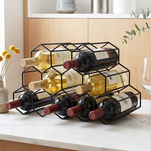 Alona.com.au Furniture > Dining > Wine Racks Artiss Wine Rack Metal 12 Bottle No Assembly Required Black