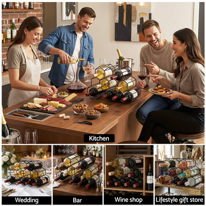 Alona.com.au Furniture > Dining > Wine Racks Artiss Wine Rack Metal 12 Bottle No Assembly Required Black